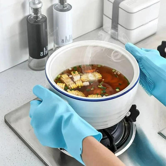 Dish Washing Silicone Scrub Gloves