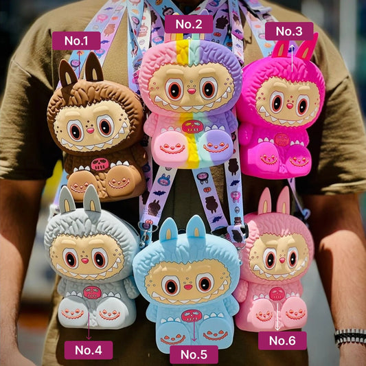 Silicone Labubu Shoulder Sling Bag for Kids