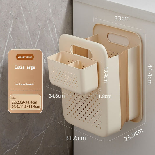 Ecoco Wall Mounted Laundry Basket with Undergarments Compartment
