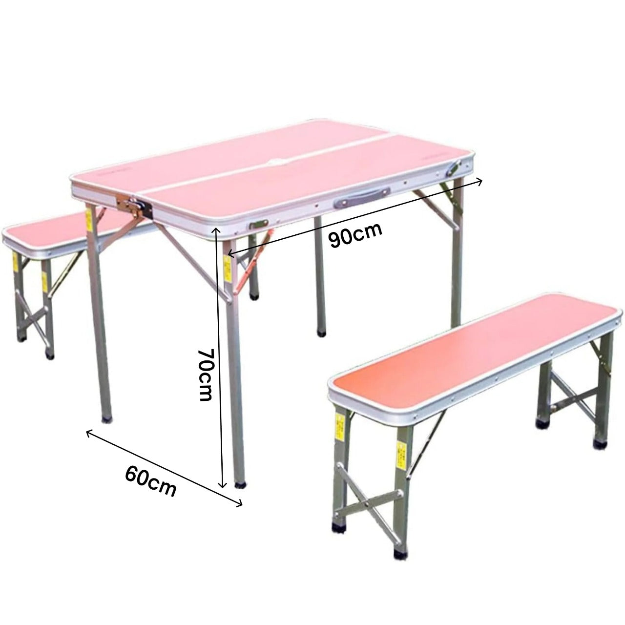 Portable Outdoor Camping Folding Aluminium Picnic Table with Chairs Red