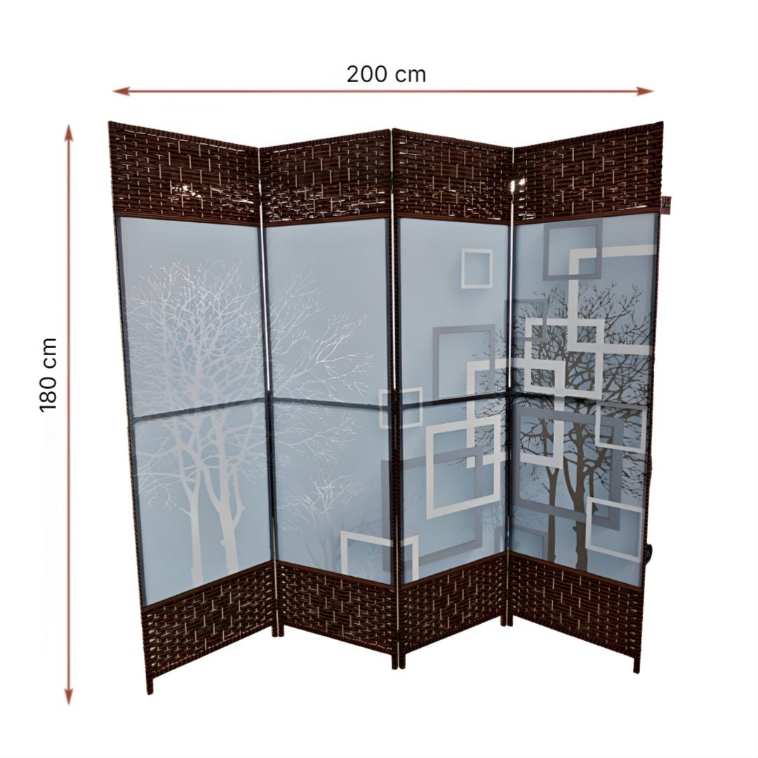 4 Panel Room Divider, Folding Privacy Screen, Freestanding Partition Modern 180 x 200 cm