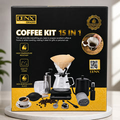 DENX 15 IN 1 Coffee Kit, Portable All In One Coffee Brewing Set