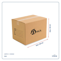 High Quality Corrugated 5 Ply Cardboard Carton Box for Cargo, Moving, Packaging and Storage Brown 50 x 50 x 50 cm