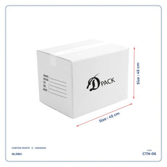 High Quality Corrugated 5 Ply Cardboard Carton Box for Cargo, Moving, Packaging and Storage White 45 x 45 x 45 cm