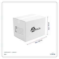 High Quality Corrugated 5 Ply Cardboard Carton Box for Cargo, Moving, Packaging and Storage White 50 x 50 x 70 cm