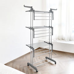 Multi Layer Folding Clothes Drying Rack, Large Capacity Cloth Hanger
