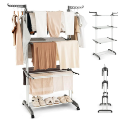 Multi Layer Folding Clothes Drying Rack, Large Capacity Cloth Hanger