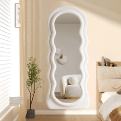 Wavy Irregular Shaped Luxury Full Length Vertical Floor Mirror