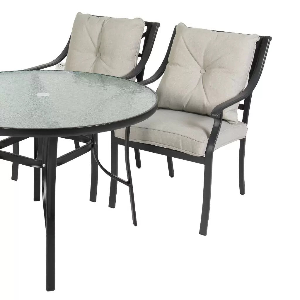 Outdoor Garden Furniture Set - 4 CHAIRS + TABLE Setup