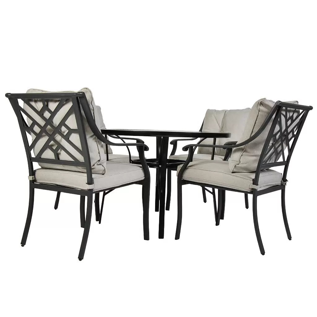 Outdoor Garden Furniture Set - 4 CHAIRS + TABLE Setup