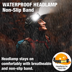 Rechargeable 1200 Lumen Waterproof Headlamp with 10 Modes, Wide Beam for Outdoor Use