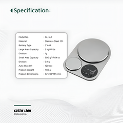 Green Lion Digital Dual Kitchen Scale