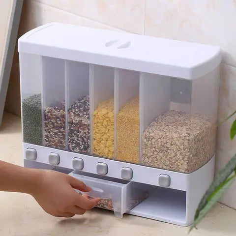 6-Grid Rice Cereal & Grains Dispenser