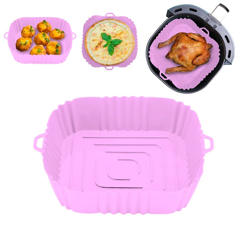Silicone Air Fryer Basket, Non-stick Baking Pot