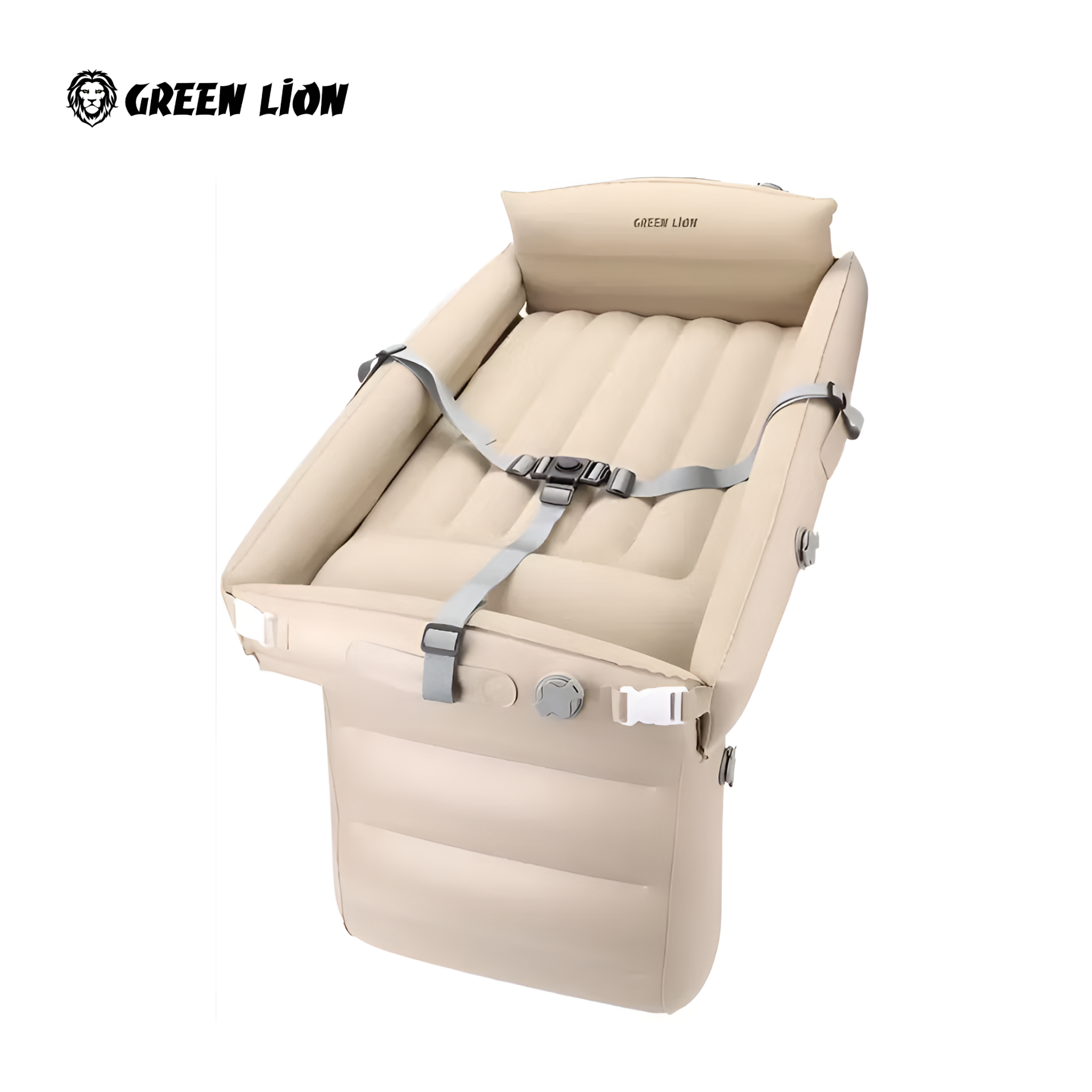 Green Lion Inflatable Toddler Travel Bed, Portable Baby Bed for Car