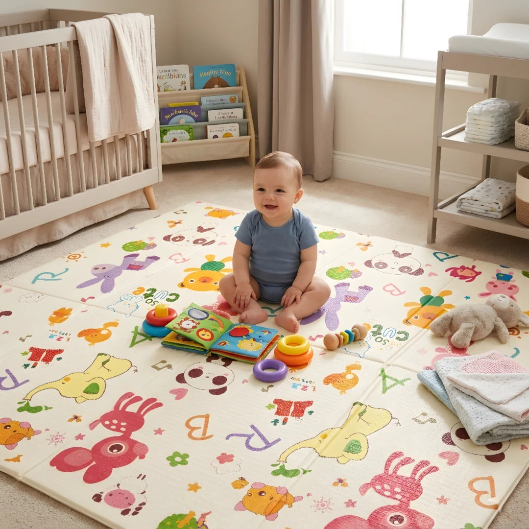 Baby Play Mat, Folding Baby Crawling Two Sided Play Mat Playmat - P