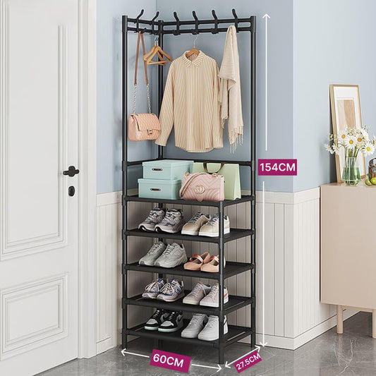 Coat Stand for the Hallway, Versatile Coat Stand with Shoe Storage Rack