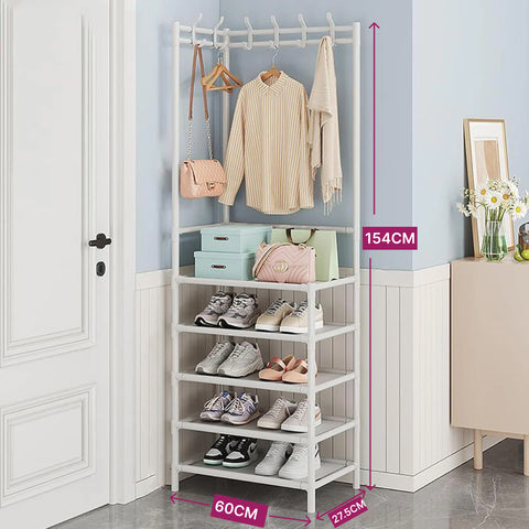 Coat Stand for the Hallway, Versatile Coat Stand with Shoe Storage Rack