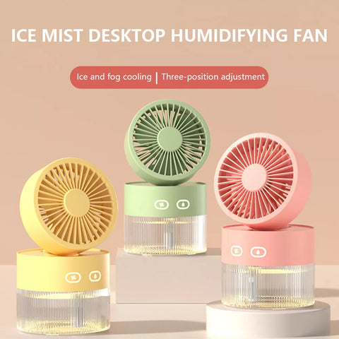 3 Speed Mini Desk Fan with Mist Spray