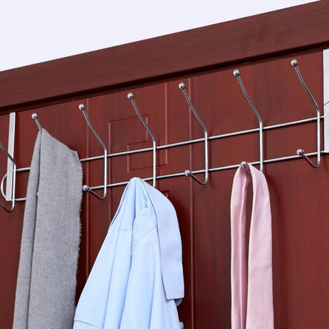 14 Hooks Useful Stainless Steel Door Back Hanger