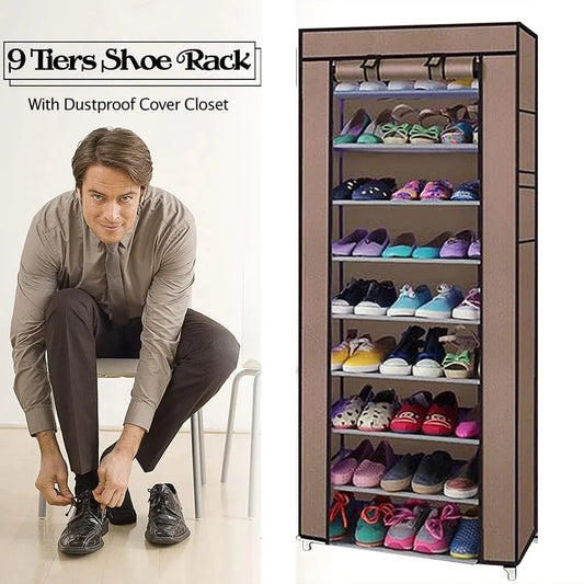 9 Layer Shoe Cabinet, Closed Type Shoe Rack